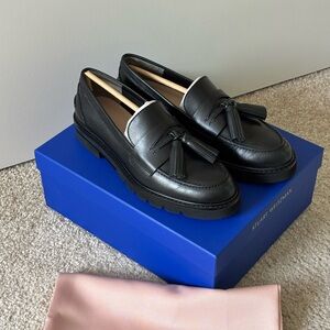 Stuart Weitzman Black Tassel Loafers